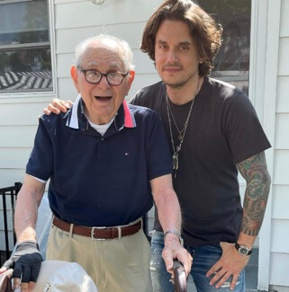 Richard Mayer with his son, John Mayer.